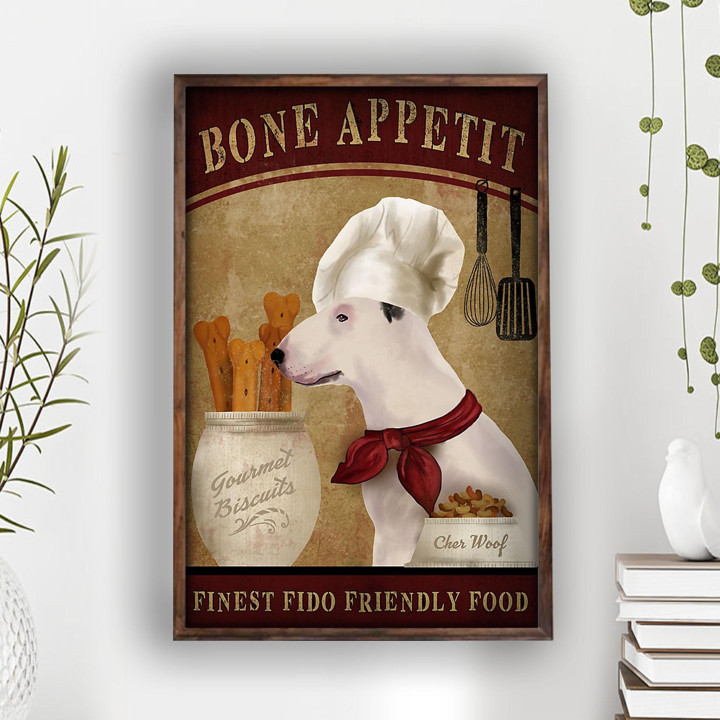 Bull Terrier Poster Bull Terrier Lovers Bone Appetit France Bakery Wall Art Home Decor Poster Print
